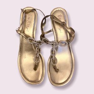 EUC Lilly Pulitzer wedge sandals size 9 in gold